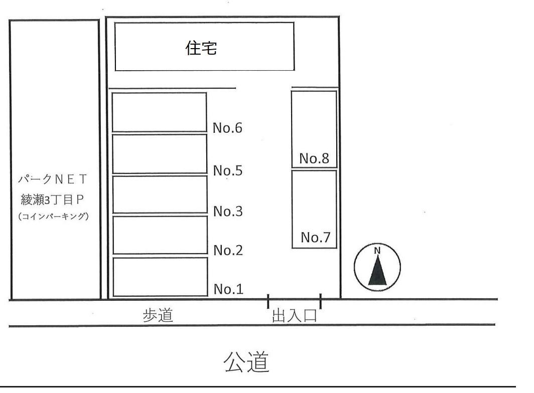 近藤駐車場の駐車配置図
