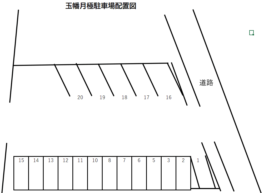 玉幡月極駐車場の駐車配置図