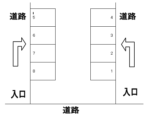 藤井駐車場の駐車配置図