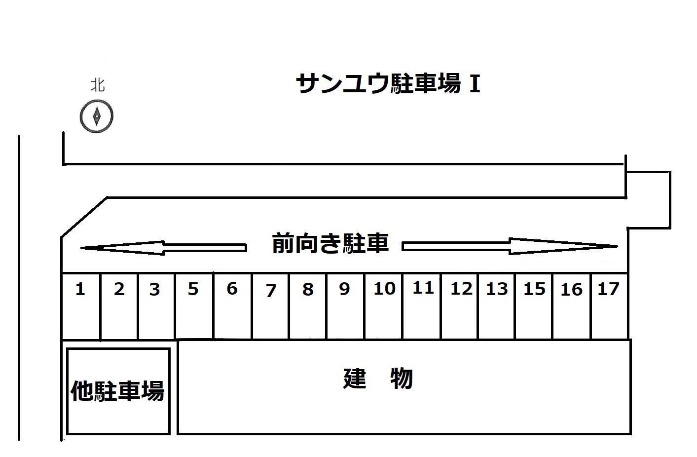 サンユウ駐車場の駐車配置図