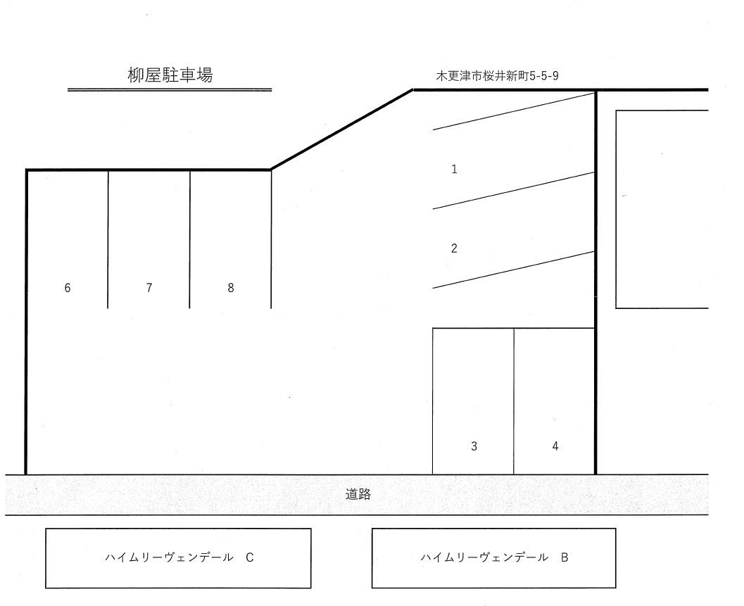 柳屋駐車場の駐車配置図