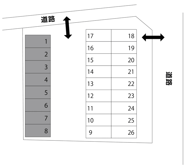 リクスタパーキング中川第4駐車場の駐車配置図