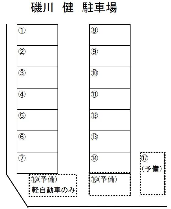 磯川駐車場の駐車配置図