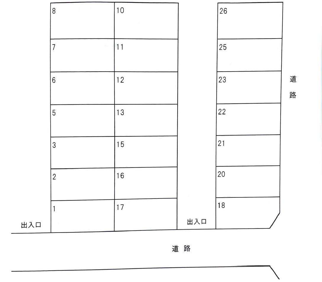 中島東町パーキング1の駐車配置図
