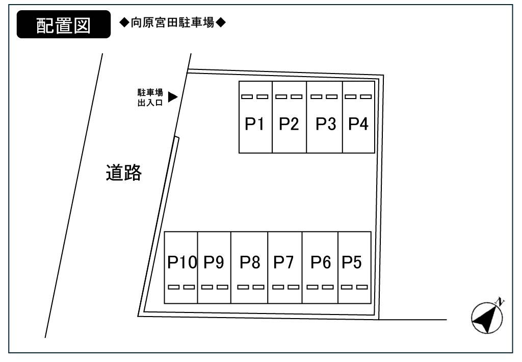 向原宮田駐車場の駐車配置図