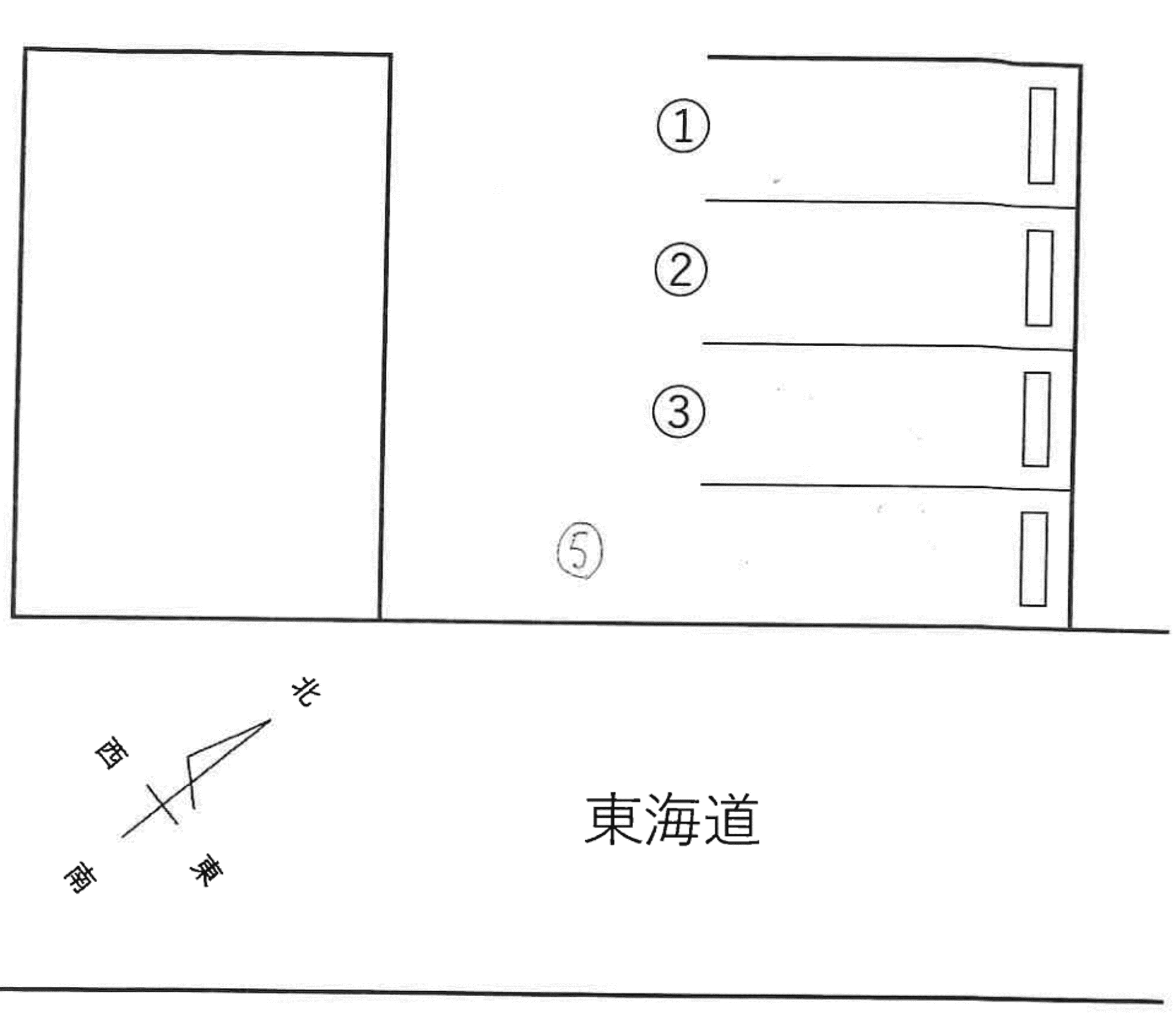 東若林町1150-3駐車場の駐車配置図