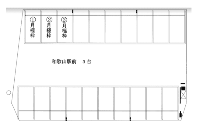 和歌山駅前の駐車配置図