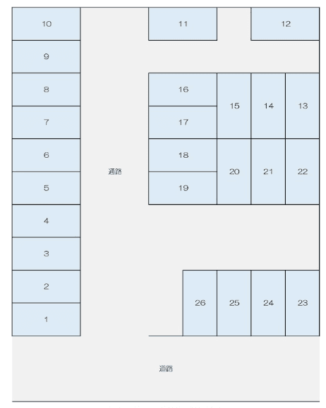 国際化工駐車場の駐車配置図