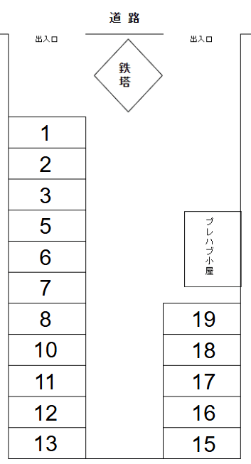 森谷様駐車場の駐車配置図