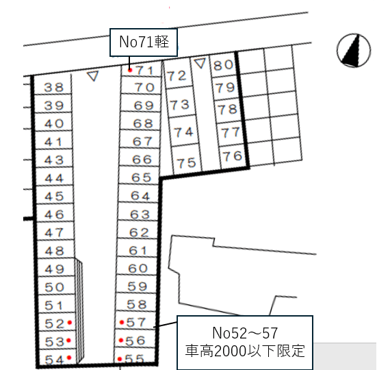 第6長谷川駐車場の駐車配置図