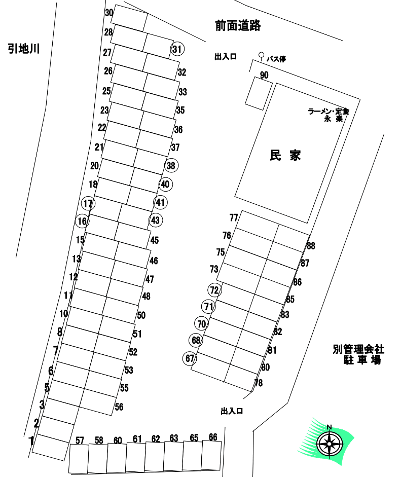 清和　第1駐車場の駐車配置図
