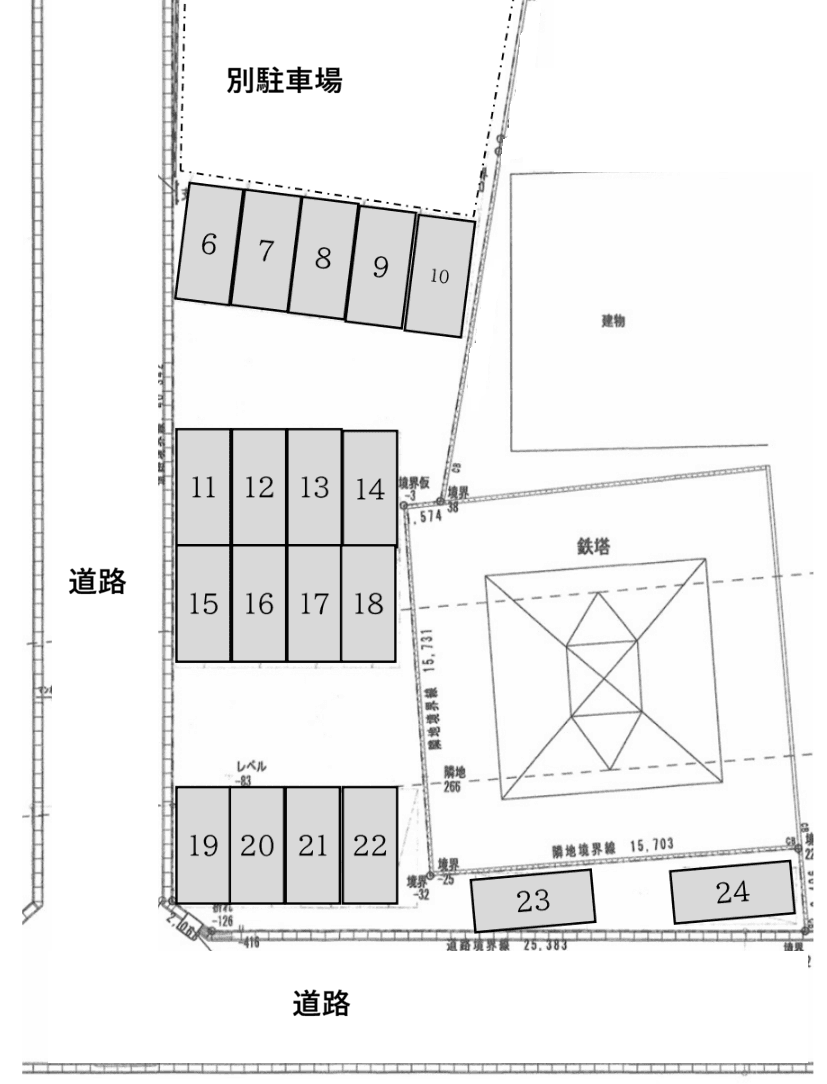 共和駐車場Ⅱの駐車配置図