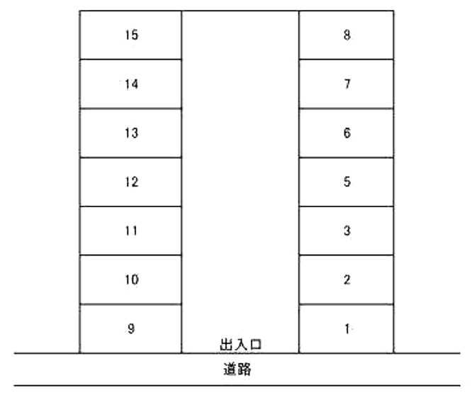 吉岡駐車場ＮＯ．１の駐車配置図