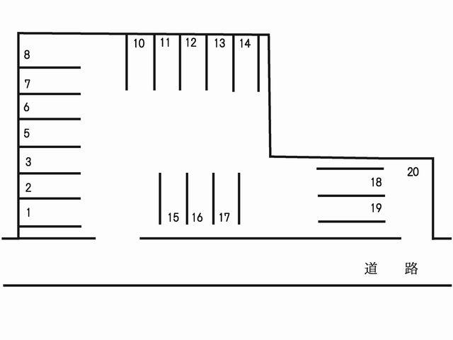 関駐車場の駐車配置図