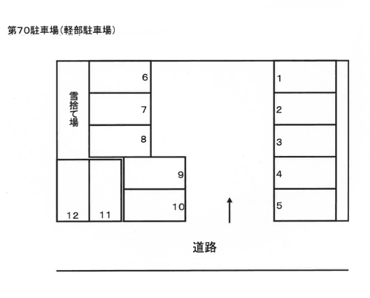 第70駐車場の駐車配置図