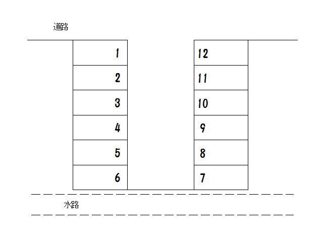 津志田27地割月極駐車場の駐車配置図