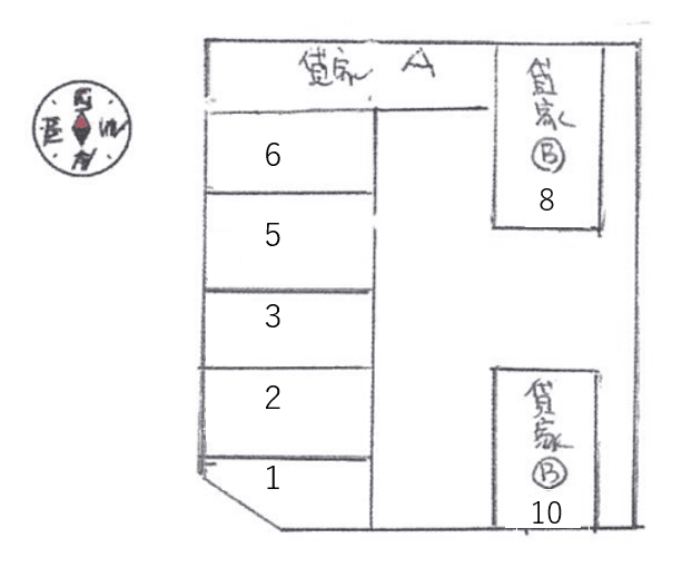 西学園パーキングの駐車配置図