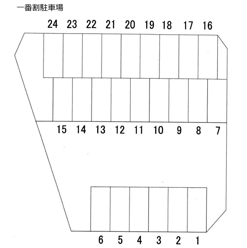 一番割月極駐車場の駐車配置図