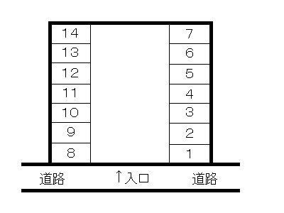 ｵｰﾄ･ｽｸｳｪｱｰ玉里団地Ⅲの駐車配置図