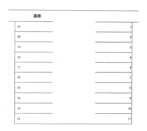 第1白水駐車場の駐車配置図