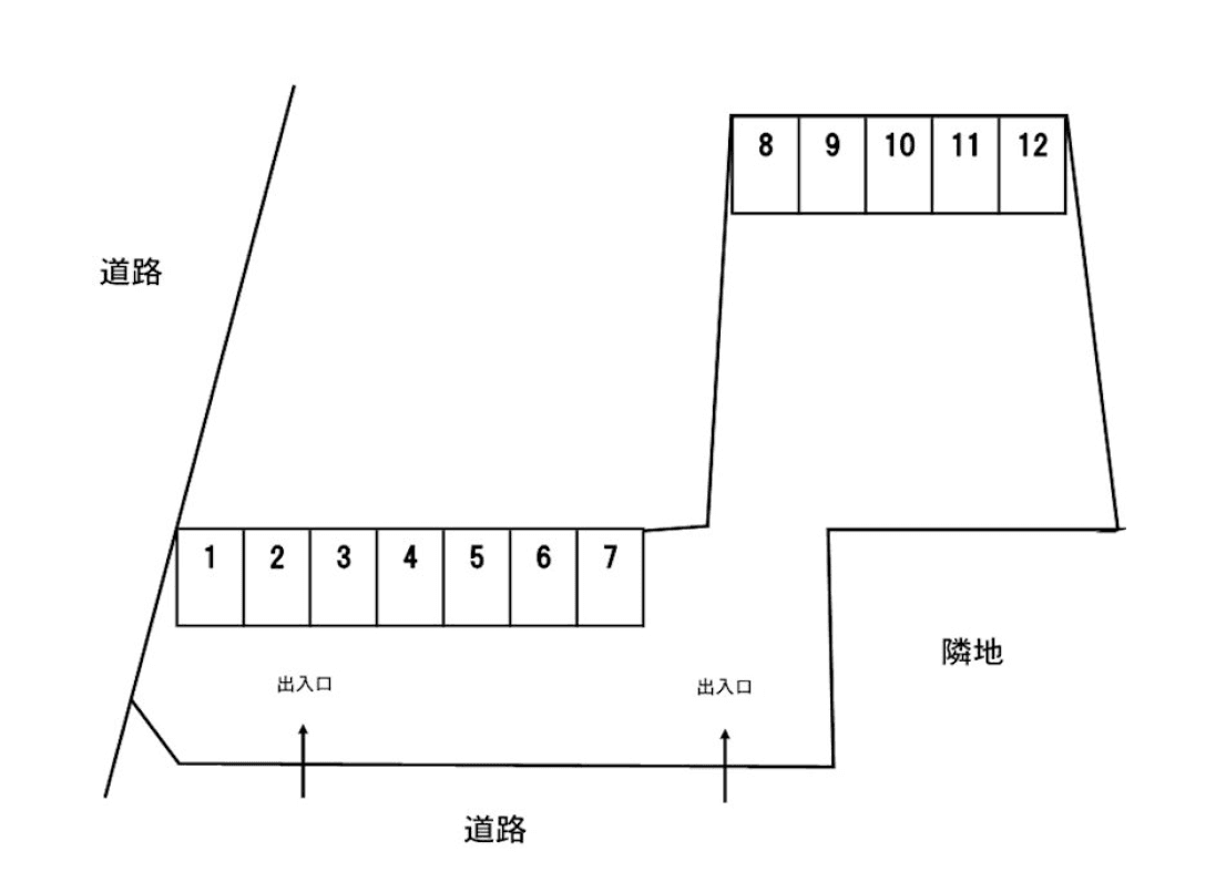 若松Ⅱ駐車場の駐車配置図
