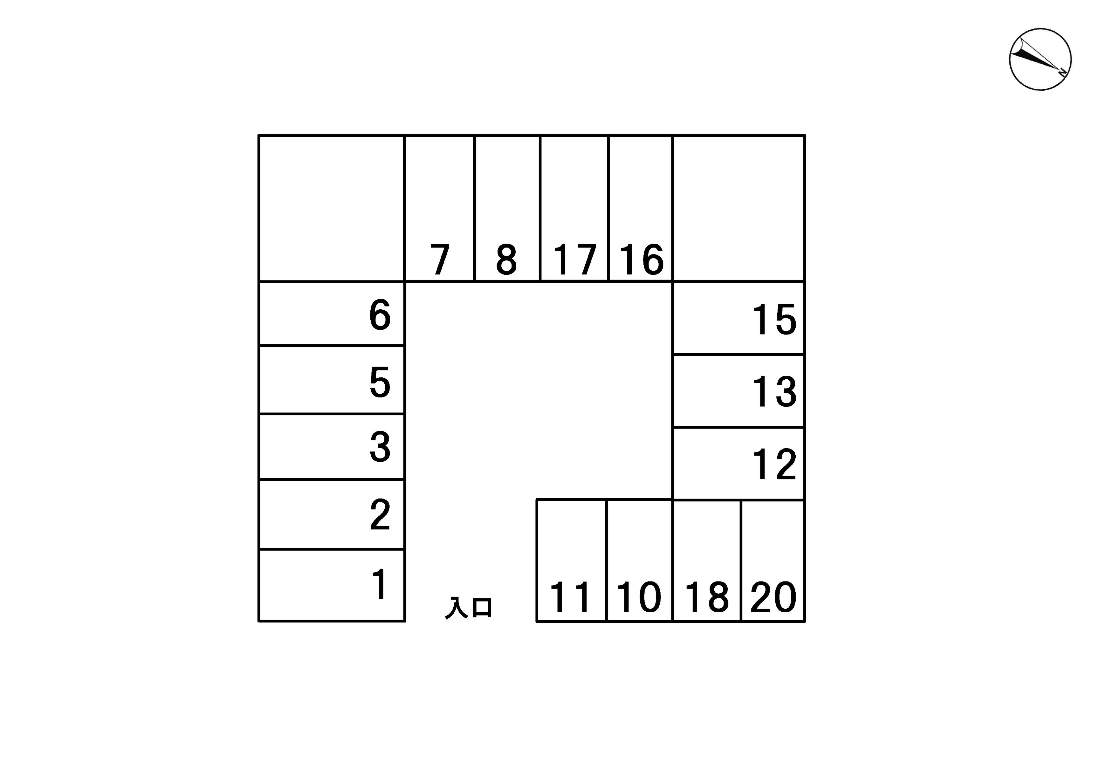 五福末広町月極駐車場の駐車配置図