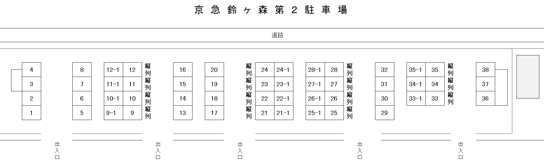 京急鈴ヶ森第２の駐車配置図