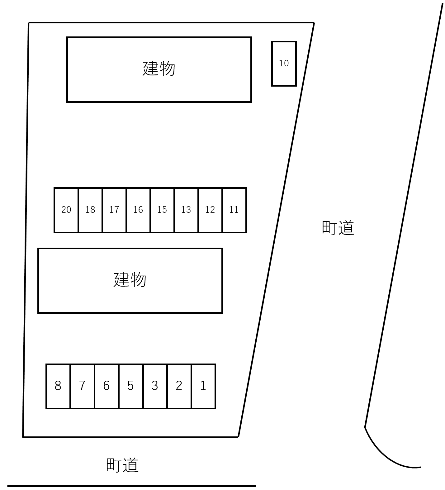 Harbest Sakura　AB別駐車場の駐車配置図
