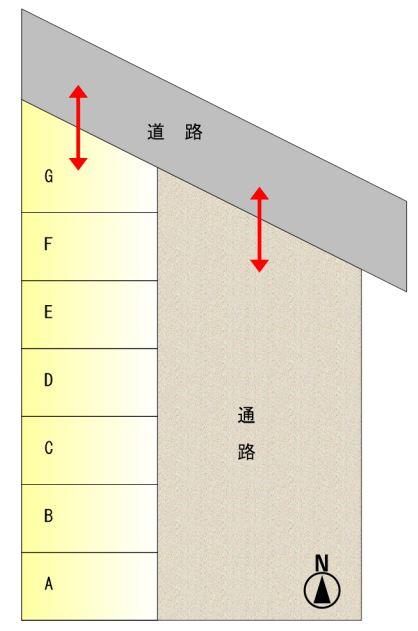 天満ＴＹガレージ(南校前：西)の駐車配置図