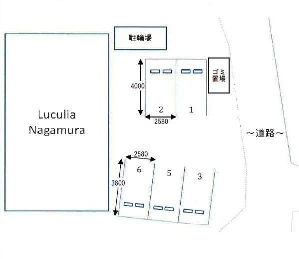 Ｌｕｃｕｌｉａ　Ｎａｇａｍｕｒａの駐車配置図