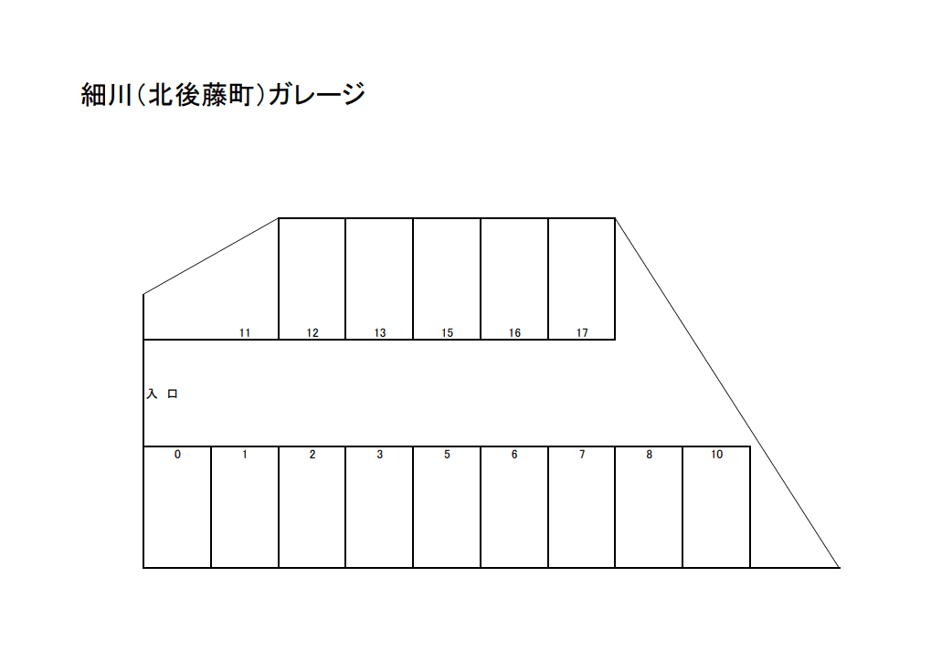 細川（北後藤町）ガレージの駐車配置図