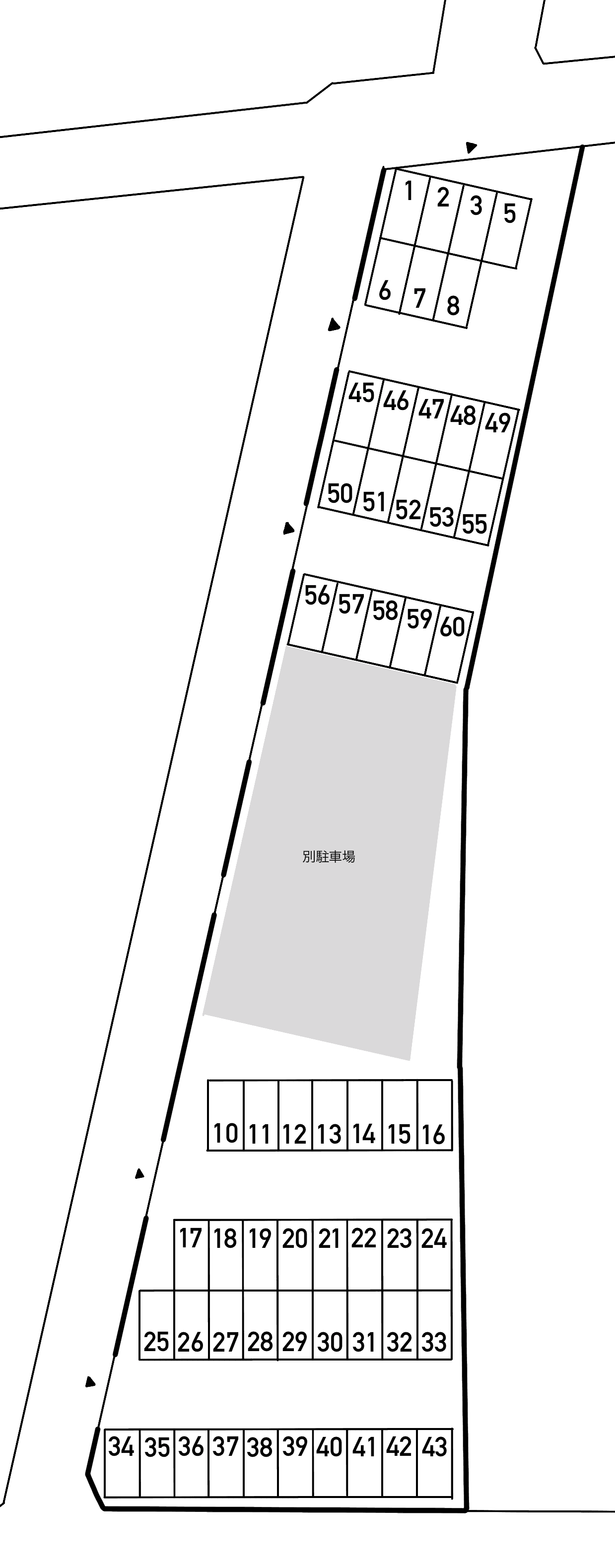 長沢駐車場の駐車配置図
