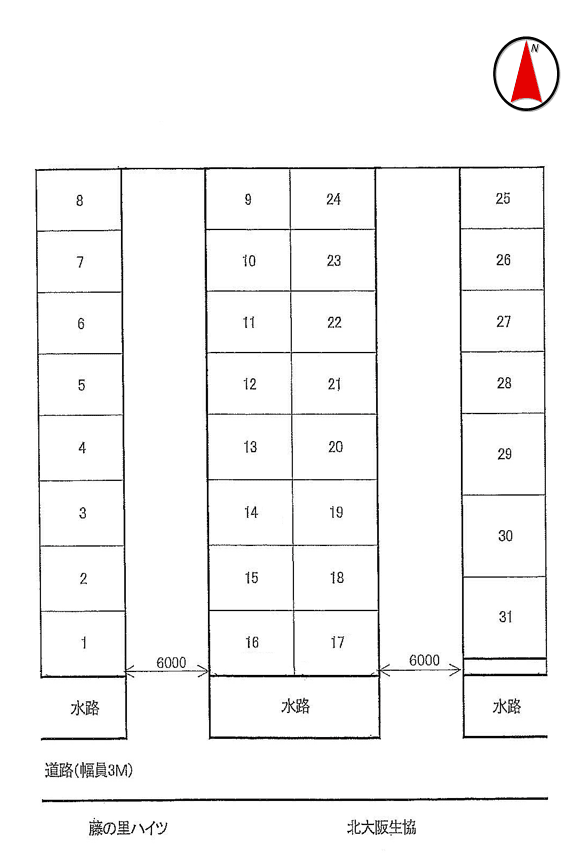 岡﨑駐車場の駐車配置図