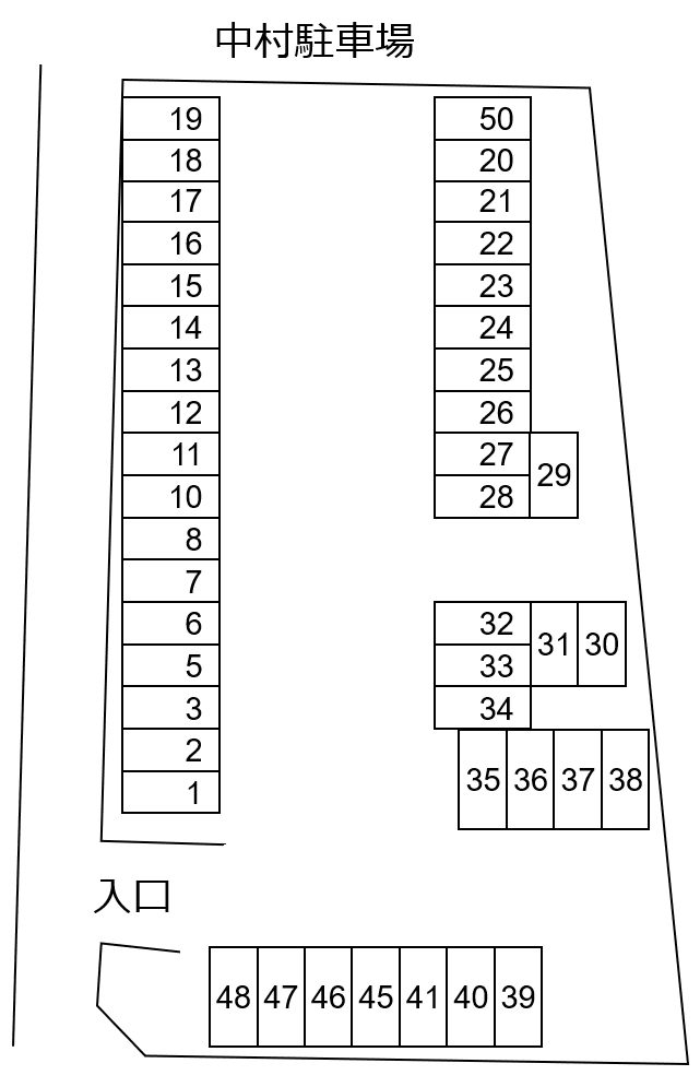 SM中村駐車場の駐車配置図