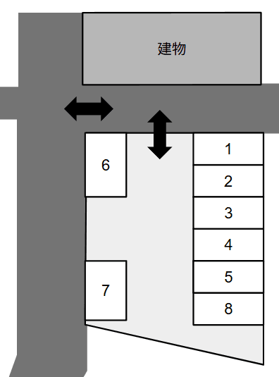 角四駐車場の駐車配置図