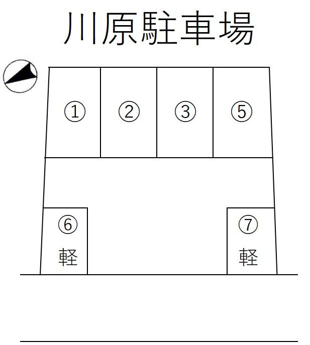 川原駐車場の駐車配置図
