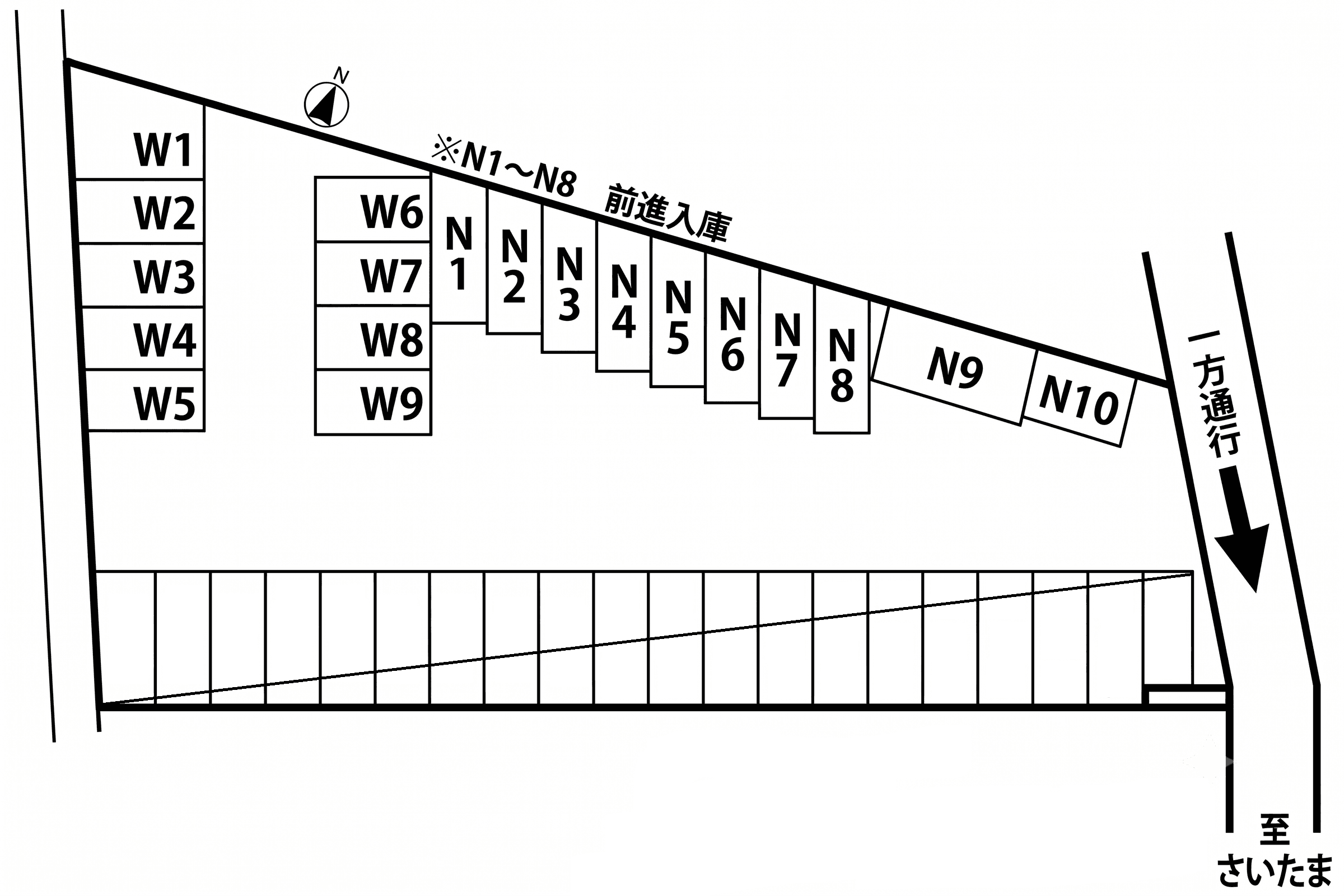 大成フラワーパーキングの駐車配置図