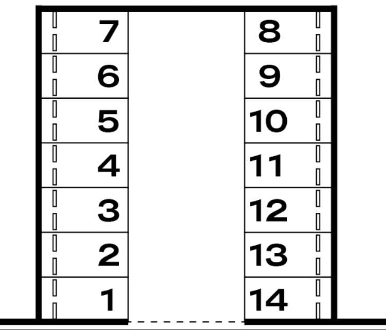 みのしま月極Ｐの駐車配置図