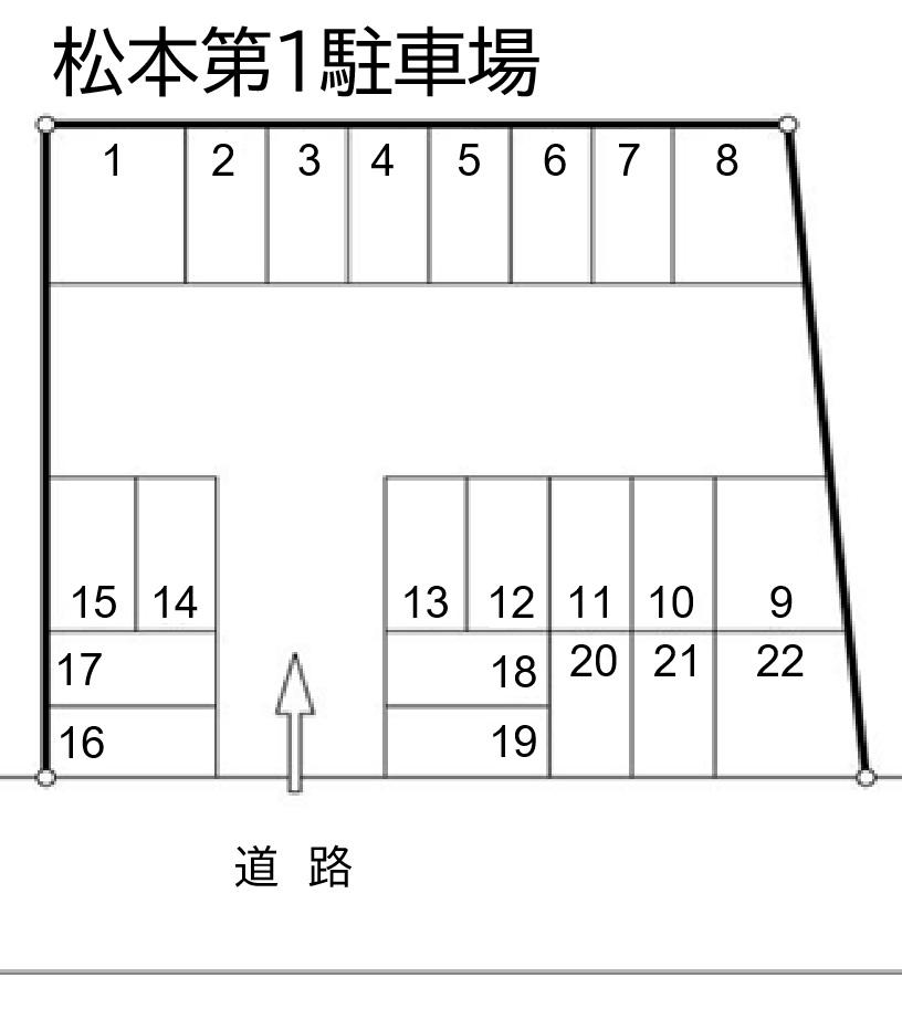 松本第１駐車場の駐車配置図