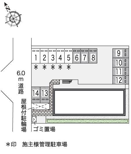 市三宅(48041)の駐車配置図