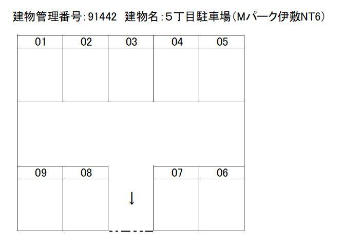 ５丁目駐車場（Mパーク伊敷NT6）の駐車配置図