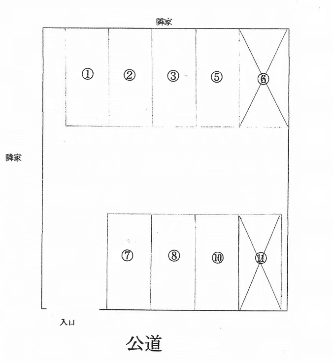 八丈橋パーキングの駐車配置図