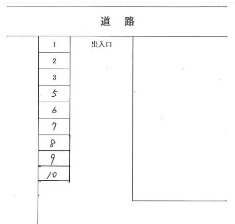 岡田パーキングの駐車配置図