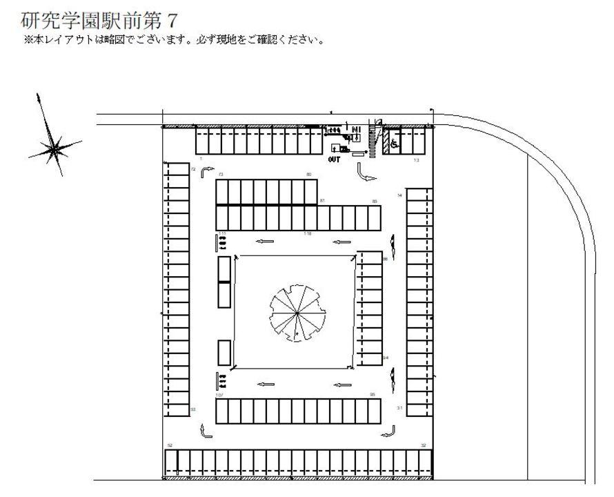 研究学園駅前第７の駐車配置図