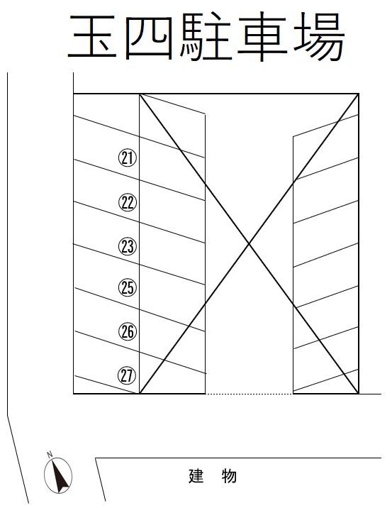 玉四駐車場の駐車配置図