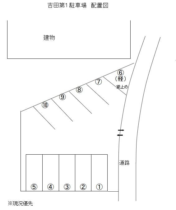 吉田第１駐車場の駐車配置図