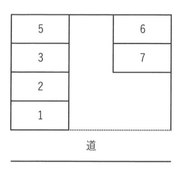 733駐車場の駐車配置図
