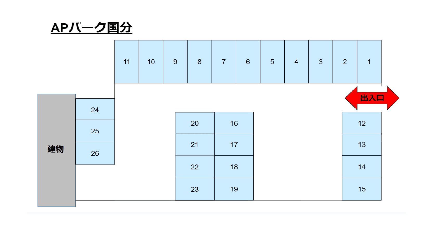 ＡＰパーク国分の駐車配置図