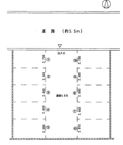 勝山南3丁目駐車場の駐車配置図