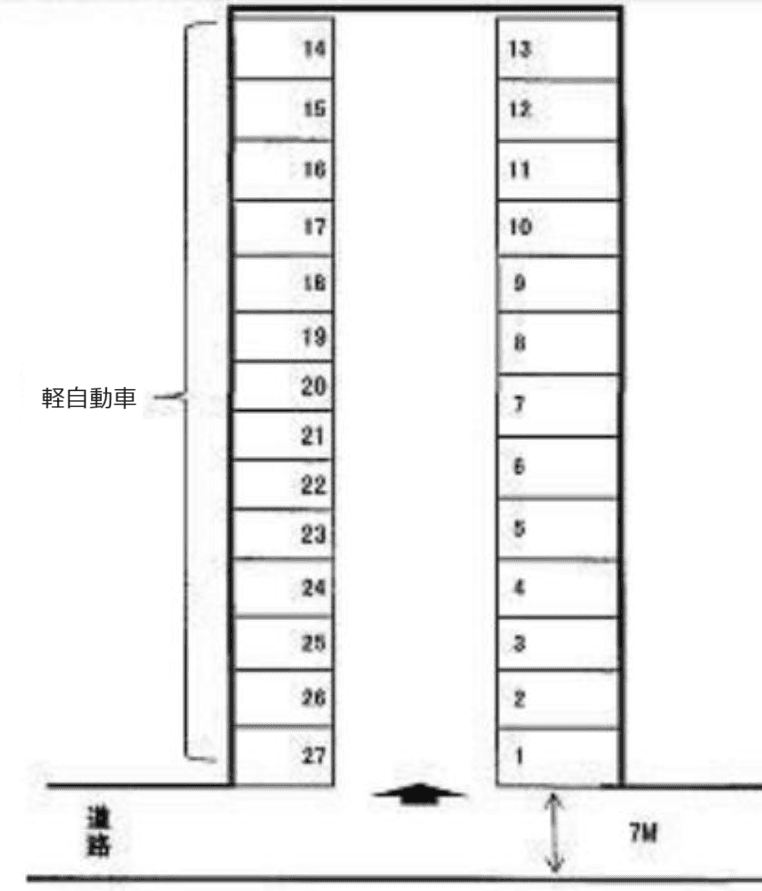 Ｋパーキング　Ⅲの駐車配置図